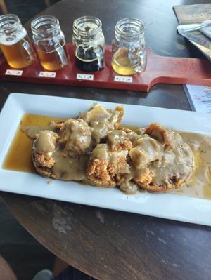 chicken and pumpkin waffles at The Vegetable Hunter Cafe and Boutique Brewery in Harrisburg