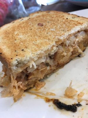 Chickpea Tempeh Reuben - The Vegetable Hunter - Harrisburg, PA - Photo By: ecoRDN - ecoRDN.com at The Vegetable Hunter Cafe and Boutique Brewery in Harrisburg