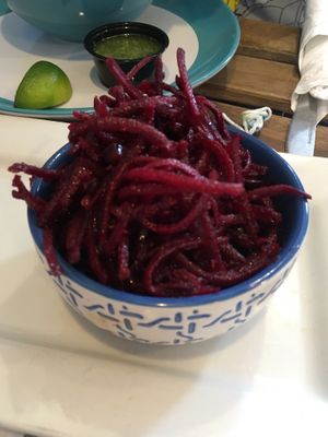 Raw Beet Salad - The Vegetable Hunter - Harrisburg, PA - Photo By: ecoRDN - ecoRDN.com at The Vegetable Hunter Cafe and Boutique Brewery in Harrisburg