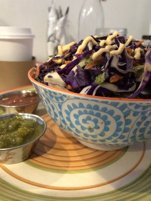 Taco salad bowl  at The Vegetable Hunter Cafe and Boutique Brewery in Harrisburg