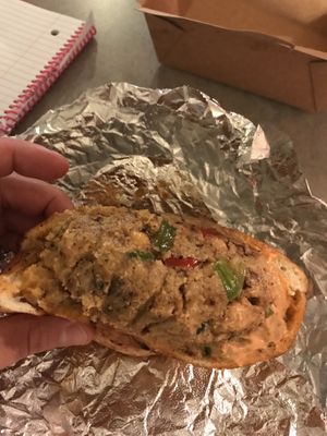 Crab cake sandwich  at The Vegetable Hunter Cafe and Boutique Brewery in Harrisburg