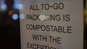all packaging is compostable besides foil (which you can of course recycle), there is a compost bin at the restaurant at El Borracho - Pike Place Market in Seattle
