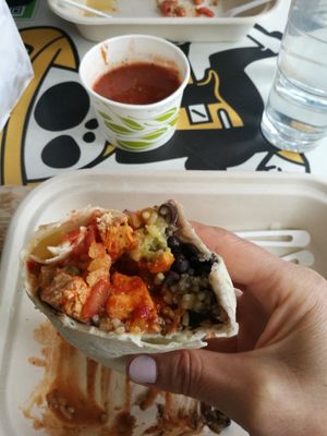 Burrito Al pastor with pineapple 😋 at El Borracho - Pike Place Market in Seattle