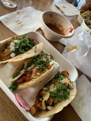 3 different gluten free tacos  at El Borracho - Pike Place Market in Seattle