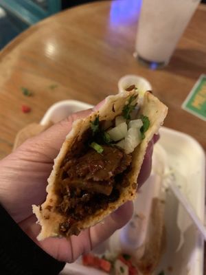 Seitan barbacoa taco at El Borracho - Pike Place Market in Seattle