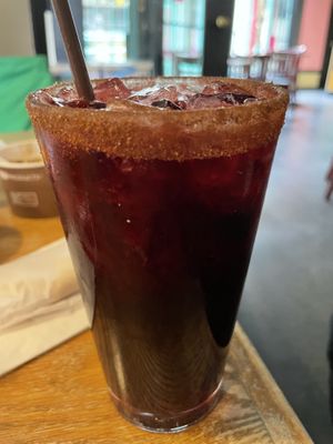 Hibiscus margarita   at El Borracho - Pike Place Market in Seattle