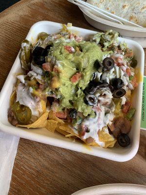 Their delicious vegan nachos!  at El Borracho - Pike Place Market in Seattle