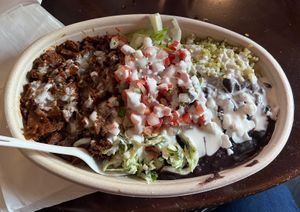 Steak burrito bowl  at El Borracho - Pike Place Market in Seattle