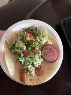 Shrymp taco  at El Borracho - Pike Place Market in Seattle