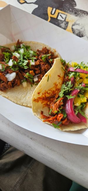 Two amazing tacos at El Borracho - Pike Place Market in Seattle