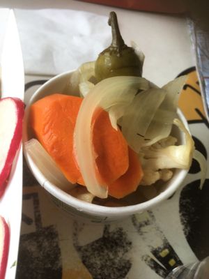 Pickled veg at El Borracho - Pike Place Market in Seattle