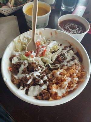 Impossible burger bowl at El Borracho - Pike Place Market in Seattle