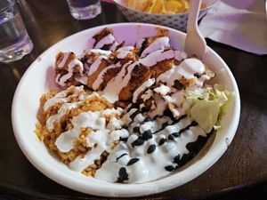 Salmon rice bowl at El Borracho - Pike Place Market in Seattle