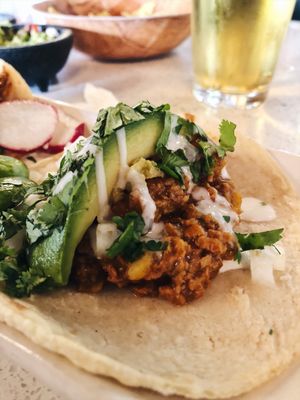 Soyrizo taco  at El Borracho - Pike Place Market in Seattle