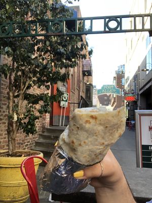 Vegan burrito with soyrizo! at El Borracho - Pike Place Market in Seattle