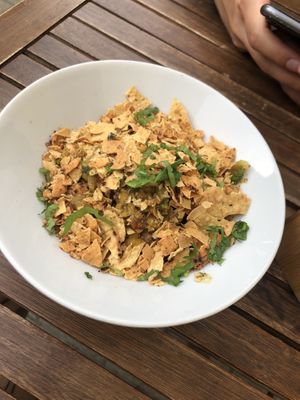 Chikpea chat at Moksha in Kaunas