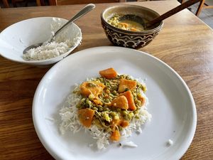 Sprouted Mung bean curry 😋  at Moksha in Kaunas