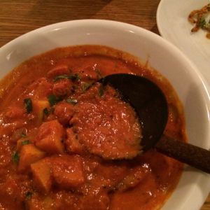 vegan massaman curry at Moksha in Kaunas