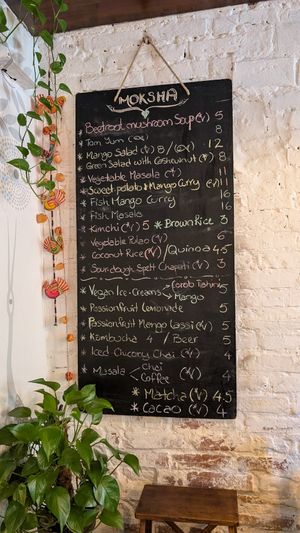 Menu board September '24 at Moksha in Kaunas