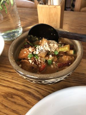 Vegetable Thai curry with tofu at Moksha in Kaunas