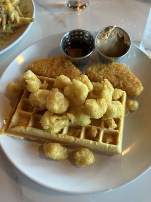 Wings and waffles   at Birdies Social Club in West Sacramento