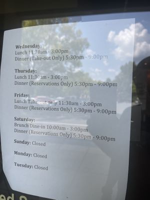 I guess they have different schedules due to who knows!  at Sanctuary Bistro in Charlotte