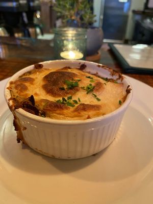 Broccoli and Bacon Soufflé at Sanctuary Bistro in Charlotte