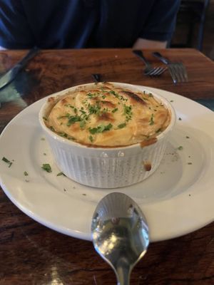 Broccoli and bacon soufflé   at Sanctuary Bistro in Charlotte