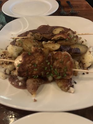 Fig and lions man skewers  at Sanctuary Bistro in Charlotte