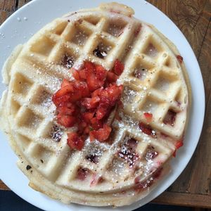 Seasonal Fruit Waffle at Sanctuary Bistro in Charlotte