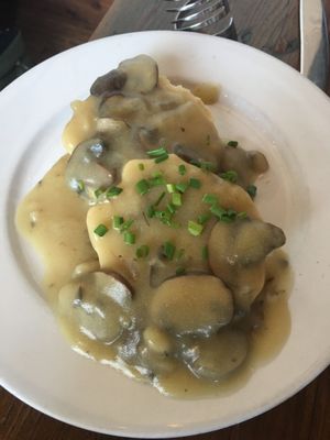 Mushroom and gravy biscuits at Sanctuary Bistro in Charlotte