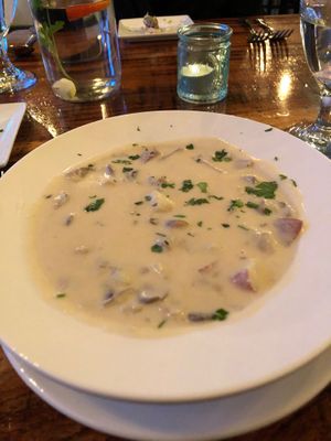 Soup Du Jour - Oyster Mushroom Chowder at Sanctuary Bistro in Charlotte