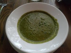 spinach bisque at Sanctuary Bistro in Charlotte