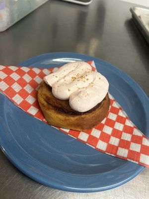 Persian cinnamon bun  at Copper Kettle Coffee House in Thunder Bay