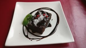 Vegan chocolate cake. Real good!  at Art Cafe ELK in Hiroshima