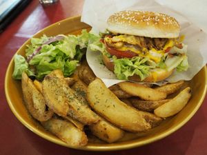 BLT sandwich which was a bit bland  at Art Cafe ELK in Hiroshima