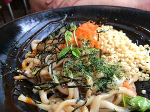 Vegan udon noodles at Art Cafe ELK in Hiroshima