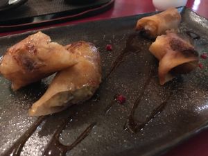 Banana spring roll at Art Cafe ELK in Hiroshima