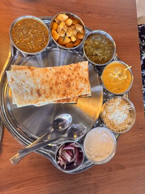 All vegan Thaali (except yogurt)  at Real Punjabi Taste in Brampton