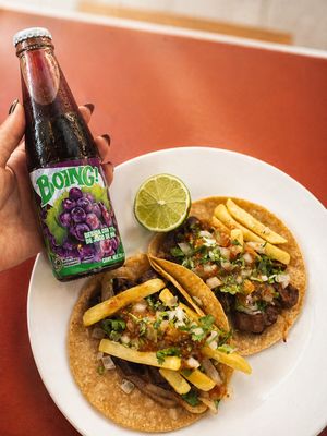 Taquitos de Tianguis + Boing at Las Chuburguesas  in Merida