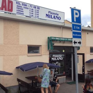 outside at Pizzeria Milano in Jonkoping
