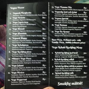 vegan at Pizzeria Milano in Jonkoping