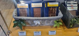 A good selection of vegan chocolates at Brecon Chocolates Limited in Wales