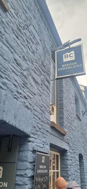 Store front at Brecon Chocolates Limited in Wales