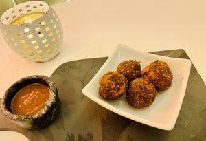 ‘Crab’ cakes. at Zaza Bistro Tropical in Rio De Janeiro