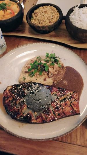 Miso aubergine with ice cream! The best!   at Zaza Bistro Tropical in Rio De Janeiro