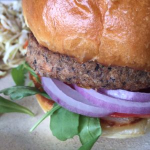 Veggie Burger with Slaw  at OTB Delight Cafe in Wesley Chapel