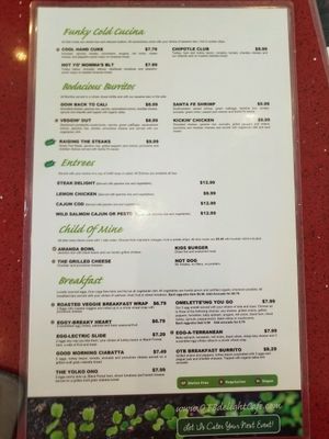 menu at OTB Delight Cafe in Wesley Chapel