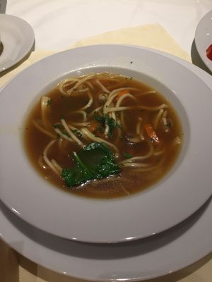 Chickpea noodle soup (3,90€) at Wilhelmshohe Vegan in Durnau