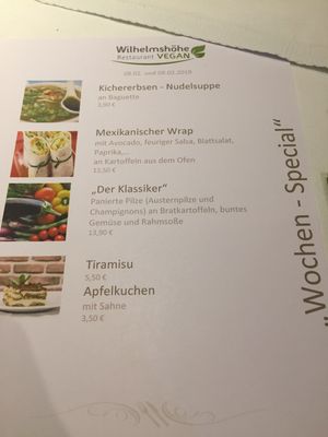 Weekend special  at Wilhelmshohe Vegan in Durnau
